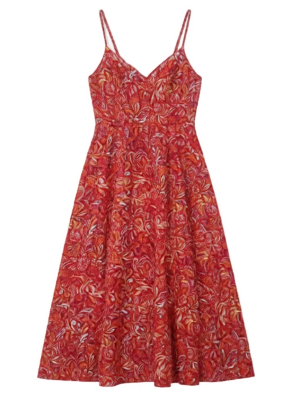 NWOT Linen Blend Jason Wu Orange Floral Midi Dress: XS
